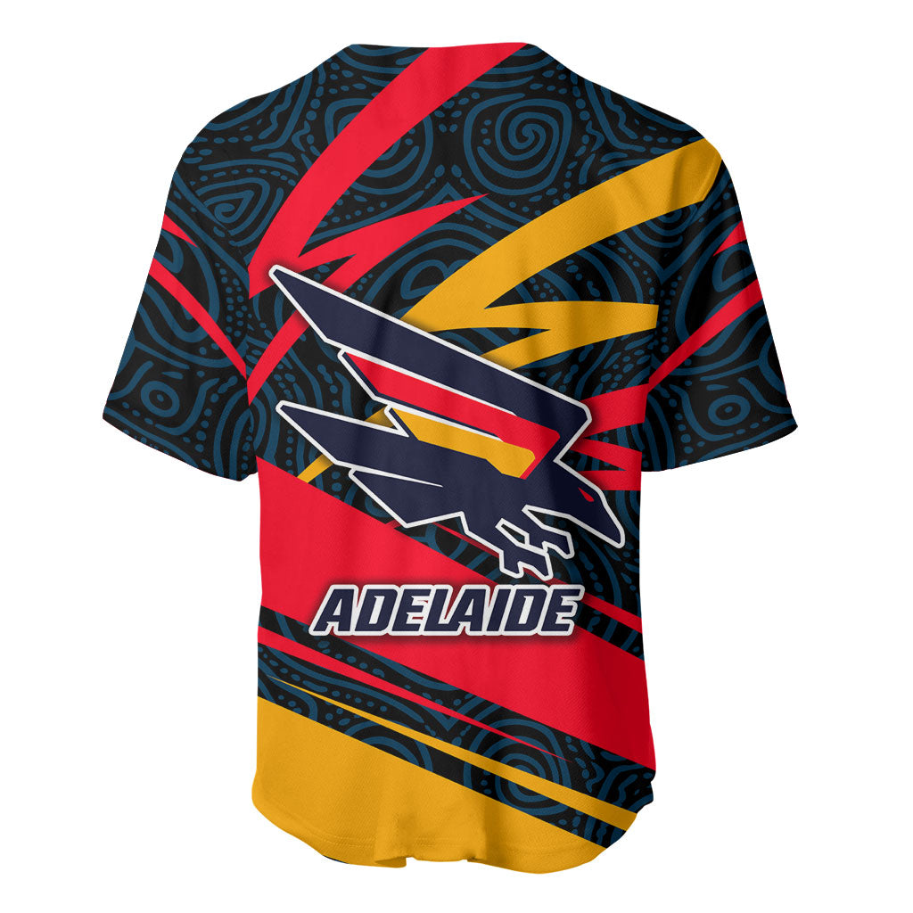 Adelaide Crows Australian Football Baseball Jersey Fierce Mascot Spirit With Indigenous Pattern Art