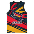 Adelaide Crows Australian Football Basketball Jersey Fierce Mascot Spirit With Indigenous Pattern Art