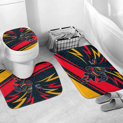 Adelaide Crows Australian Football Bathroom Set Fierce Mascot Spirit With Indigenous Pattern Art