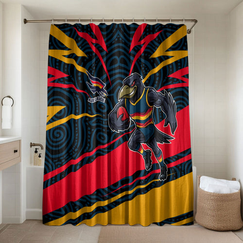 Adelaide Crows Australian Football Bathroom Set Fierce Mascot Spirit With Indigenous Pattern Art