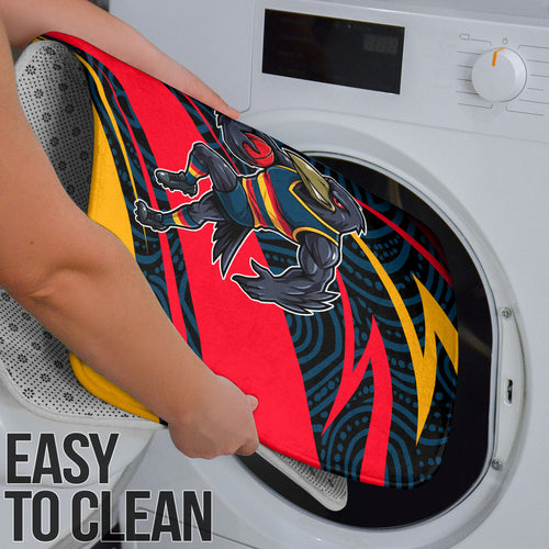 Adelaide Crows Australian Football Bathroom Set Fierce Mascot Spirit With Indigenous Pattern Art