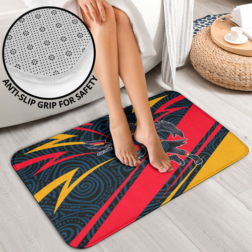 Adelaide Crows Australian Football Bathroom Set Fierce Mascot Spirit With Indigenous Pattern Art