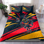 Adelaide Crows Australian Football Bedding Set Fierce Mascot Spirit With Indigenous Pattern Art
