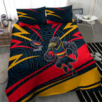 Adelaide Crows Australian Football Bedding Set Fierce Mascot Spirit With Indigenous Pattern Art