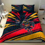 Adelaide Crows Australian Football Bedding Set Fierce Mascot Spirit With Indigenous Pattern Art