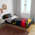 Adelaide Crows Australian Football Bedding Set Fierce Mascot Spirit With Indigenous Pattern Art