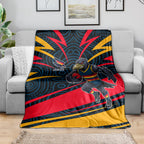 Adelaide Crows Australian Football Blanket Fierce Mascot Spirit With Indigenous Pattern Art