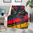 Adelaide Crows Australian Football Blanket Fierce Mascot Spirit With Indigenous Pattern Art
