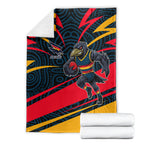 Adelaide Crows Australian Football Blanket Fierce Mascot Spirit With Indigenous Pattern Art