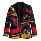 Adelaide Crows Australian Football Blazer Fierce Mascot Spirit With Indigenous Pattern Art