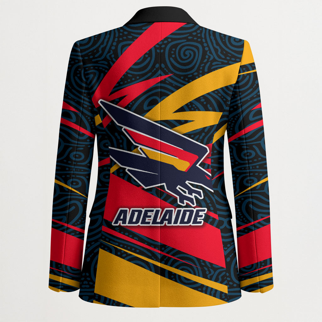 Adelaide Crows Australian Football Blazer Fierce Mascot Spirit With Indigenous Pattern Art