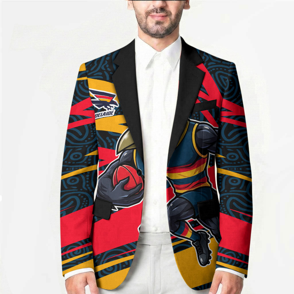 Adelaide Crows Australian Football Blazer Fierce Mascot Spirit With Indigenous Pattern Art