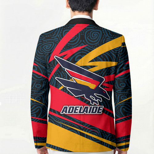 Adelaide Crows Australian Football Blazer Fierce Mascot Spirit With Indigenous Pattern Art