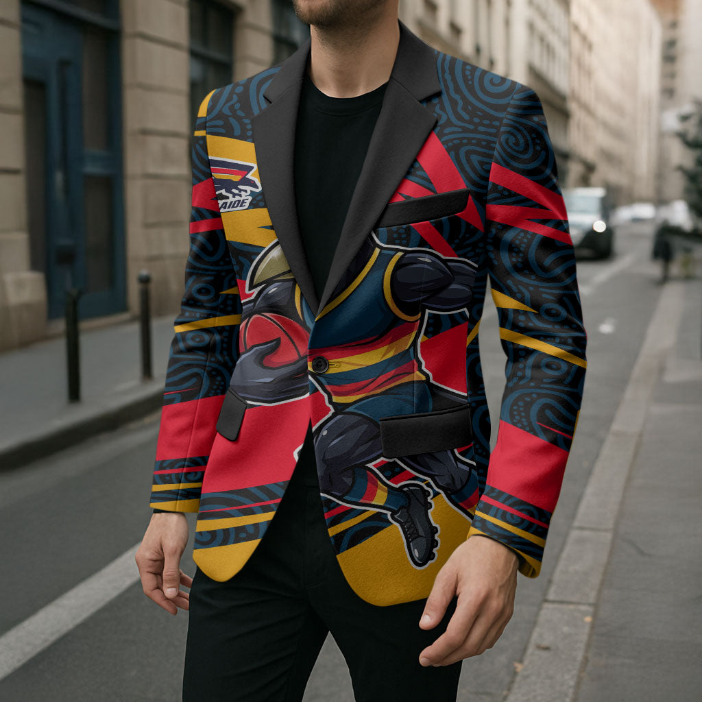 Adelaide Crows Australian Football Blazer Fierce Mascot Spirit With Indigenous Pattern Art