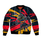 Adelaide Crows Australian Football Bomber Jacket Fierce Mascot Spirit With Indigenous Pattern Art