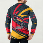 Adelaide Crows Australian Football Button Sweatshirt Fierce Mascot Spirit With Indigenous Pattern Art