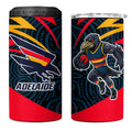 Adelaide Crows Australian Football 4 in 1 Can Cooler Tumbler Fierce Mascot Spirit With Indigenous Pattern Art