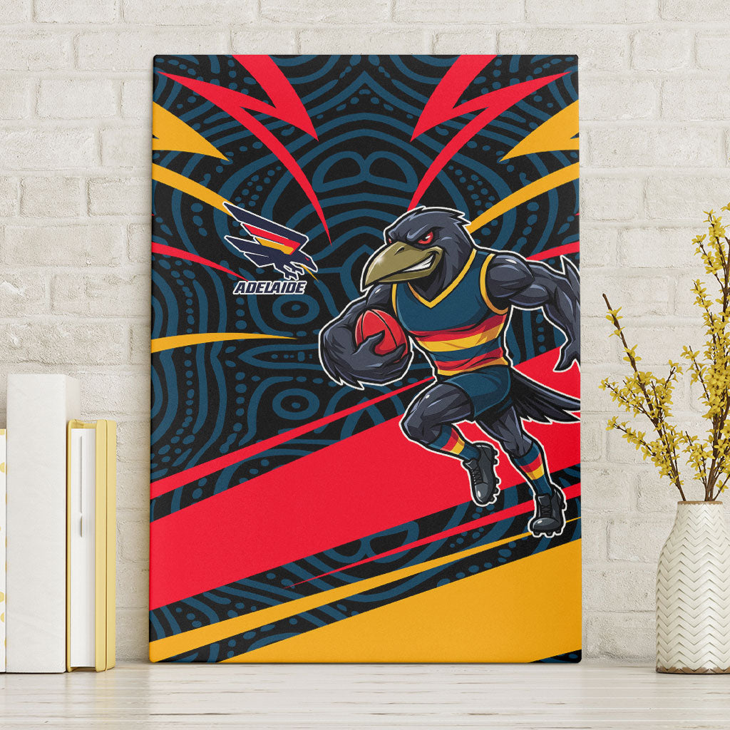 Adelaide Crows Australian Football Canvas Wall Art Fierce Mascot Spirit With Indigenous Pattern Art