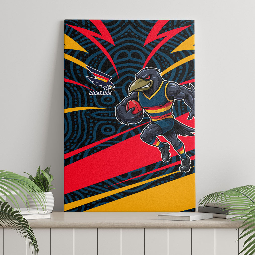 Adelaide Crows Australian Football Canvas Wall Art Fierce Mascot Spirit With Indigenous Pattern Art