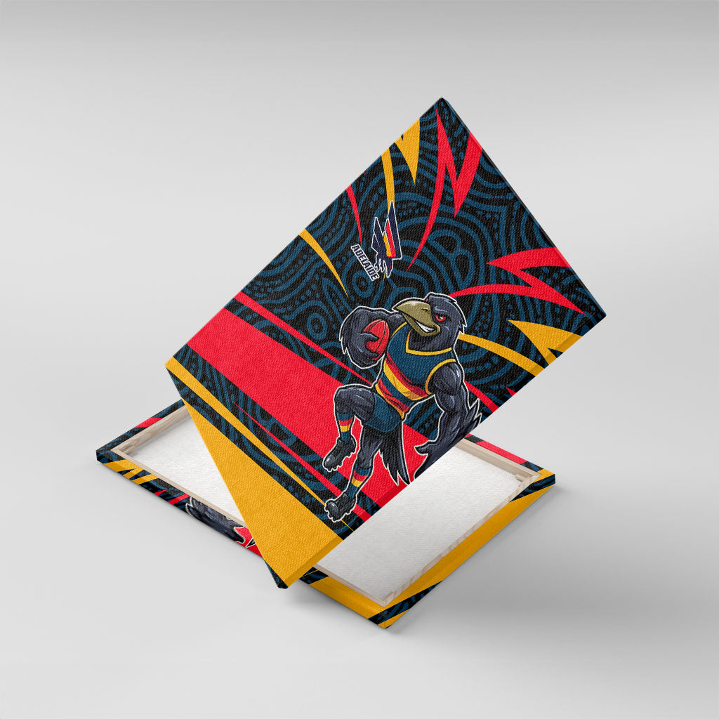 Adelaide Crows Australian Football Canvas Wall Art Fierce Mascot Spirit With Indigenous Pattern Art