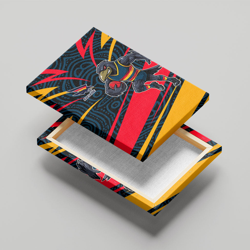 Adelaide Crows Australian Football Canvas Wall Art Fierce Mascot Spirit With Indigenous Pattern Art