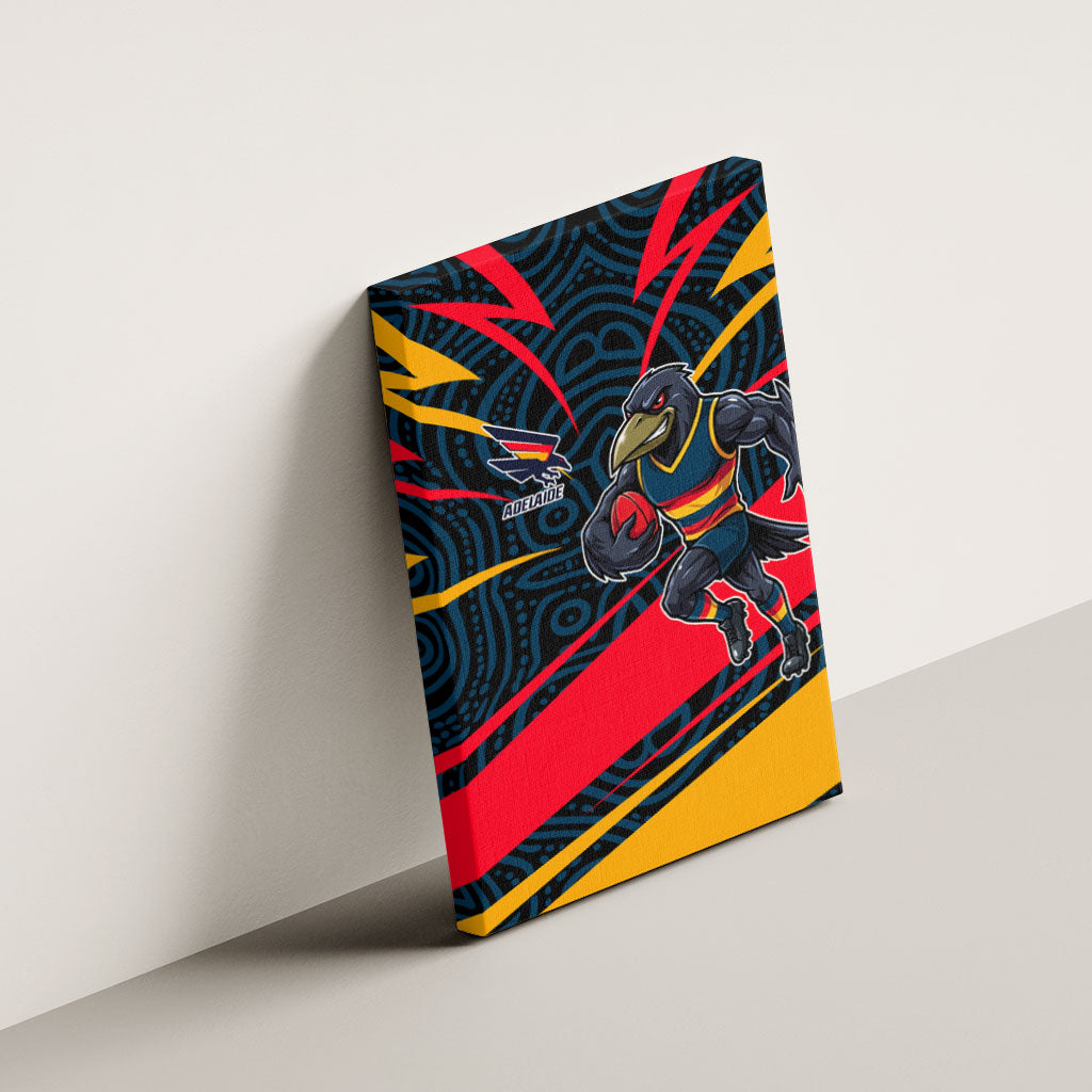 Adelaide Crows Australian Football Canvas Wall Art Fierce Mascot Spirit With Indigenous Pattern Art