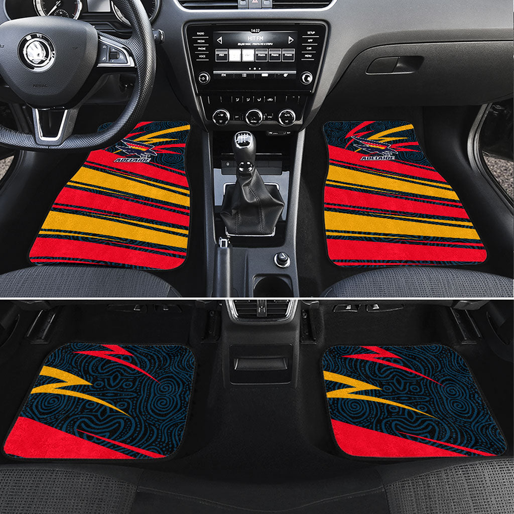 Adelaide Crows Australian Football Car Mats Fierce Mascot Spirit With Indigenous Pattern Art