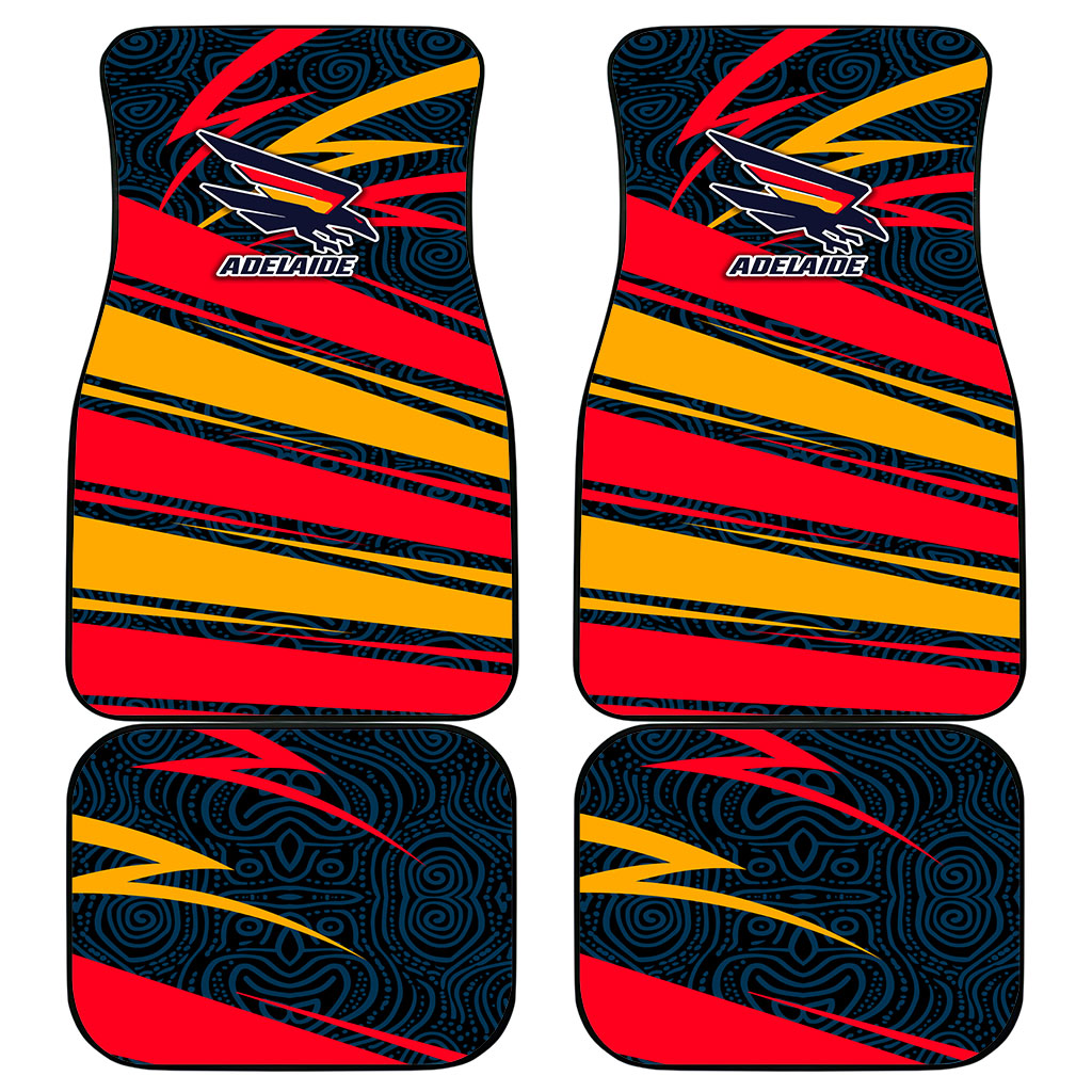 Adelaide Crows Australian Football Car Mats Fierce Mascot Spirit With Indigenous Pattern Art