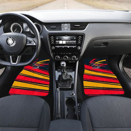 Adelaide Crows Australian Football Car Mats Fierce Mascot Spirit With Indigenous Pattern Art