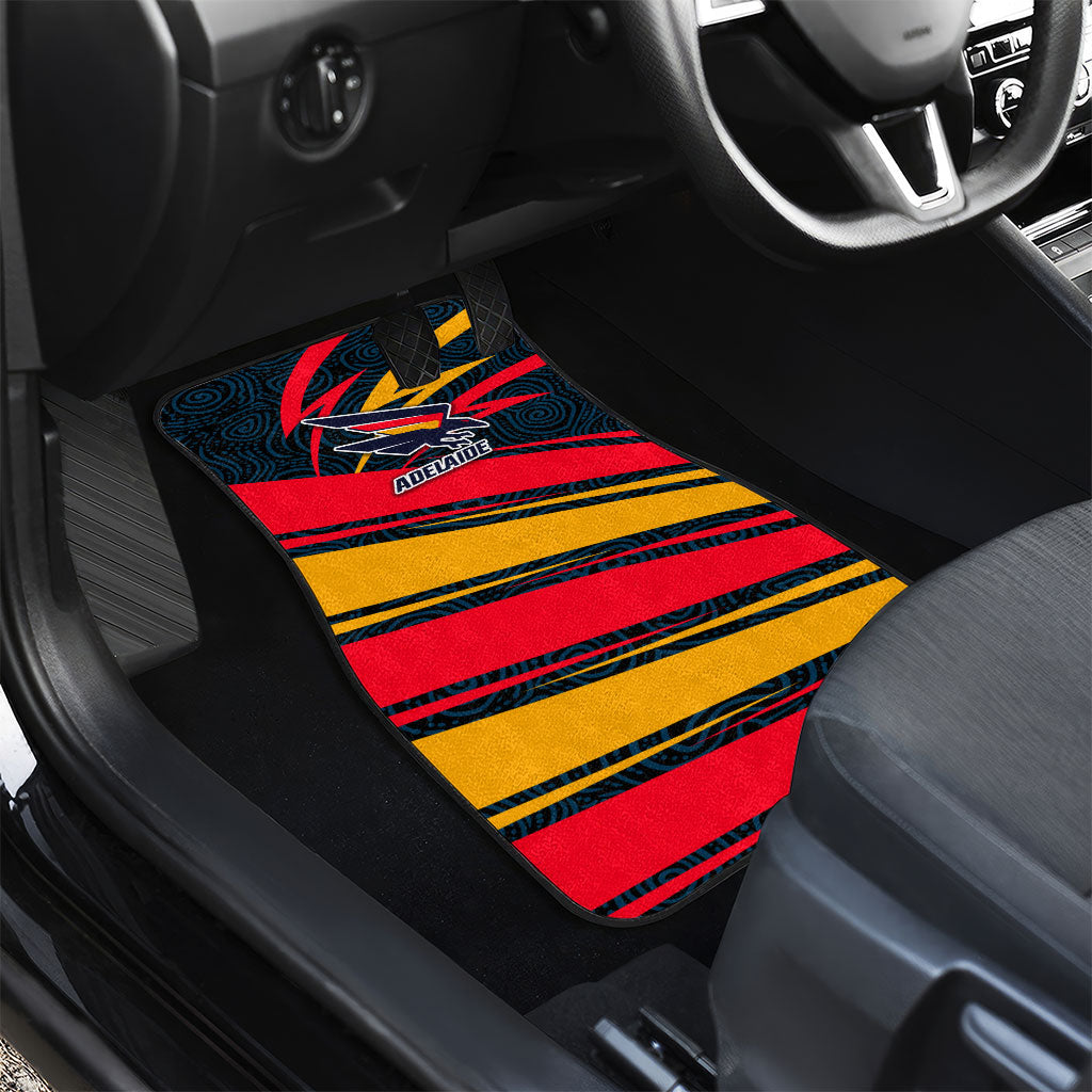 Adelaide Crows Australian Football Car Mats Fierce Mascot Spirit With Indigenous Pattern Art