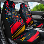 Adelaide Crows Australian Football Car Seat Cover Fierce Mascot Spirit With Indigenous Pattern Art