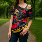 Adelaide Crows Australian Football Cross Shoulder Shirt Fierce Mascot Spirit With Indigenous Pattern Art