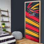 Adelaide Crows Australian Football Door Cover Fierce Mascot Spirit With Indigenous Pattern Art