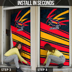 Adelaide Crows Australian Football Door Cover Fierce Mascot Spirit With Indigenous Pattern Art