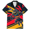 Adelaide Crows Australian Football Family Matching Off Shoulder Maxi Dress and Hawaiian Shirt Fierce Mascot Spirit With Indigenous Pattern Art