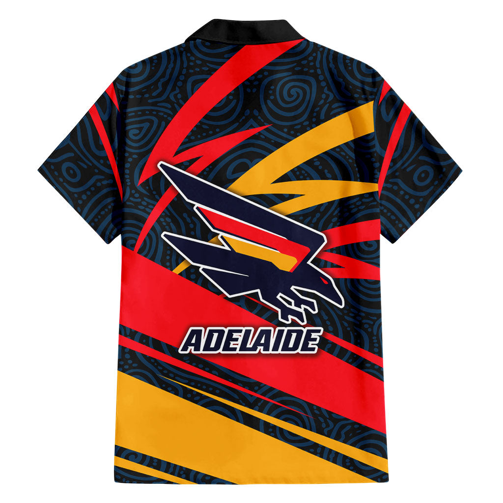 Adelaide Crows Australian Football Family Matching Summer Maxi Dress and Hawaiian Shirt Fierce Mascot Spirit With Indigenous Pattern Art