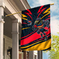 Adelaide Crows Australian Football Garden Flag Fierce Mascot Spirit With Indigenous Pattern Art