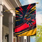 Adelaide Crows Australian Football Garden Flag Fierce Mascot Spirit With Indigenous Pattern Art