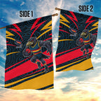 Adelaide Crows Australian Football Garden Flag Fierce Mascot Spirit With Indigenous Pattern Art