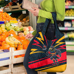 Adelaide Crows Australian Football Grocery Bag Fierce Mascot Spirit With Indigenous Pattern Art