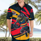 Adelaide Crows Australian Football Hawaiian Shirt Fierce Mascot Spirit With Indigenous Pattern Art