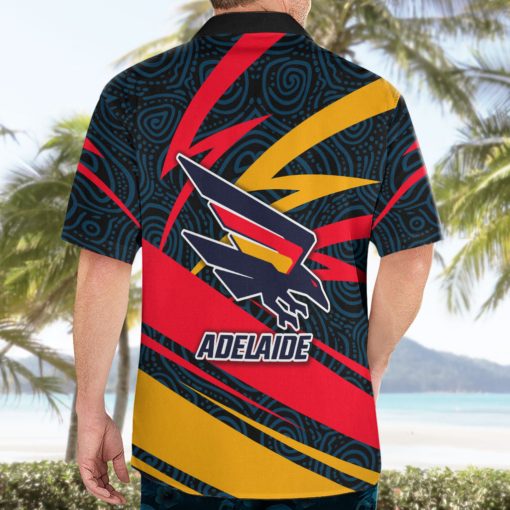 Adelaide Crows Australian Football Hawaiian Shirt Fierce Mascot Spirit With Indigenous Pattern Art