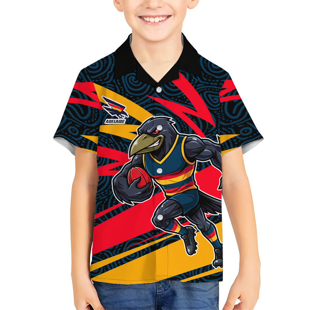 Adelaide Crows Australian Football Hawaiian Shirt Fierce Mascot Spirit With Indigenous Pattern Art