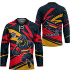 Adelaide Crows Australian Football Hockey Jersey Fierce Mascot Spirit With Indigenous Pattern Art