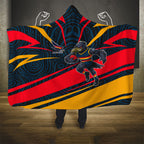 Adelaide Crows Australian Football Hooded Blanket Fierce Mascot Spirit With Indigenous Pattern Art