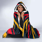 Adelaide Crows Australian Football Hooded Blanket Fierce Mascot Spirit With Indigenous Pattern Art