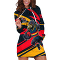 Adelaide Crows Australian Football Hoodie Dress Fierce Mascot Spirit With Indigenous Pattern Art