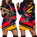 Adelaide Crows Australian Football Hoodie Dress Fierce Mascot Spirit With Indigenous Pattern Art
