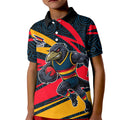 Adelaide Crows Australian Football Kid Polo Shirt Fierce Mascot Spirit With Indigenous Pattern Art