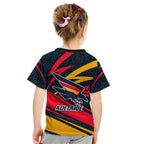 Adelaide Crows Australian Football Kid T Shirt Fierce Mascot Spirit With Indigenous Pattern Art